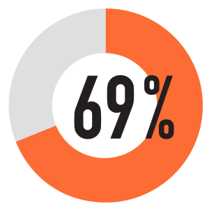 69% pie chart